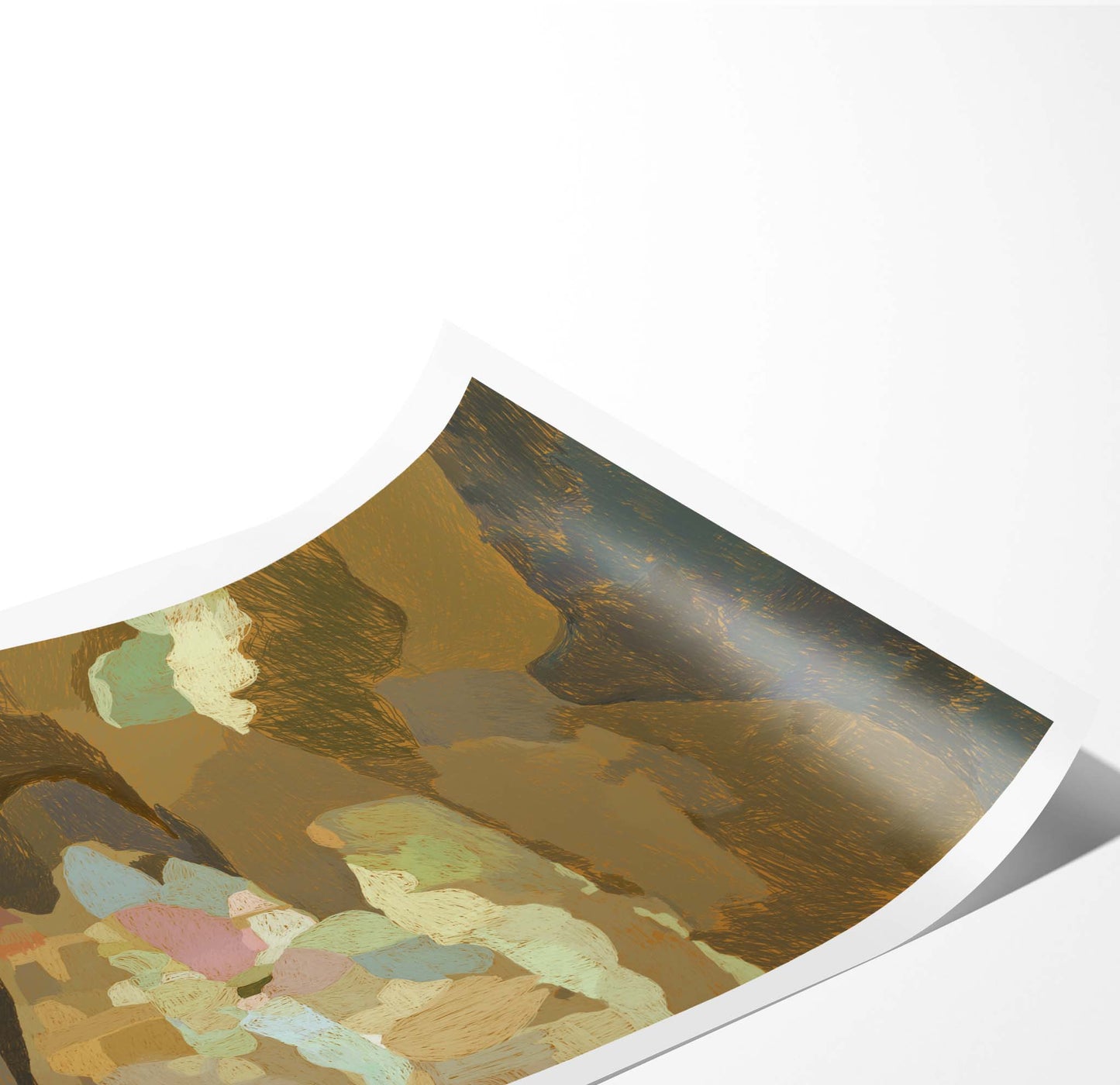 Pastel Landscape Dark Square